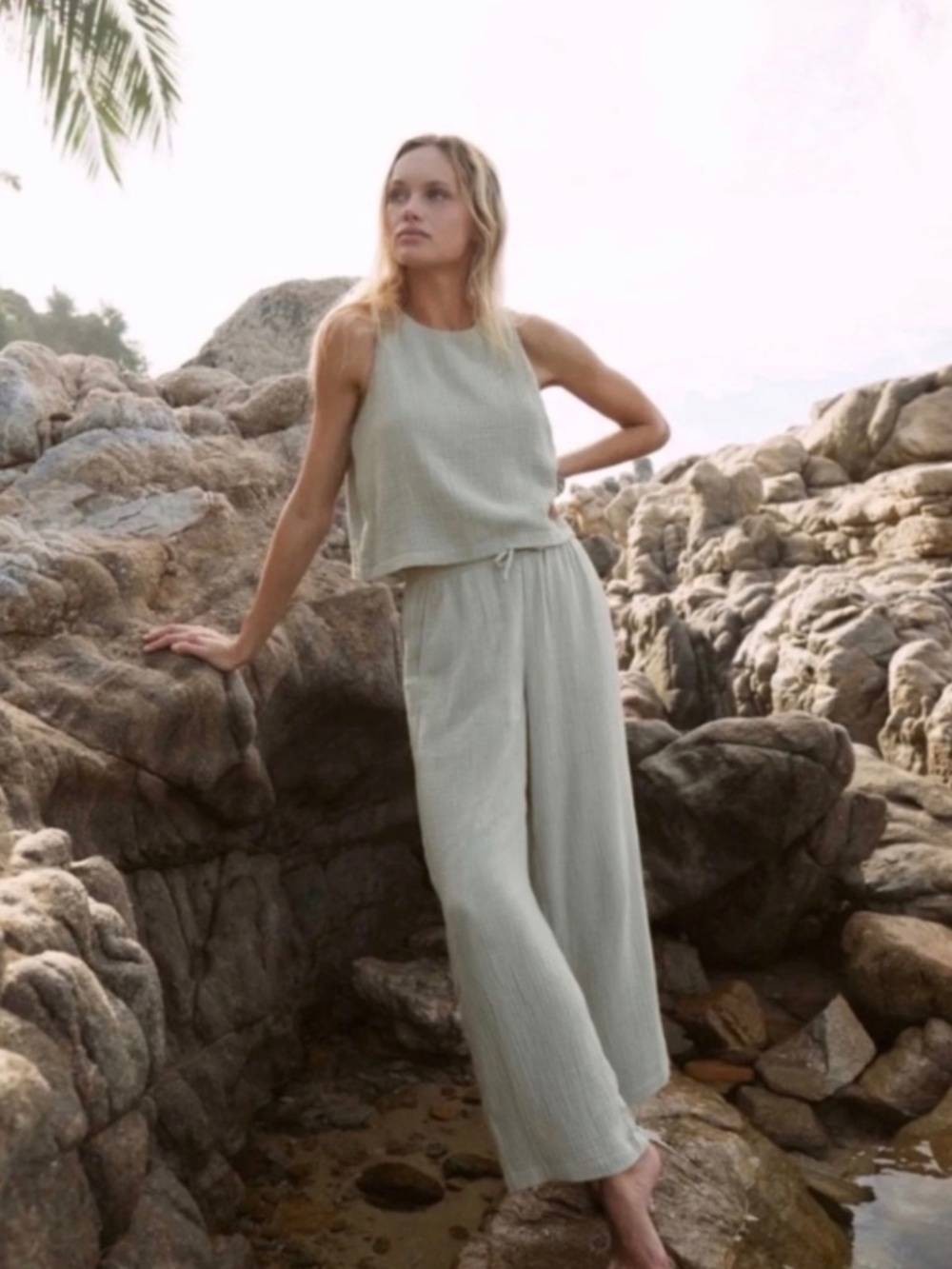 NWT Z Supply Bondi Pant & Beau Top Matching Set Pale Jade Small NWOT